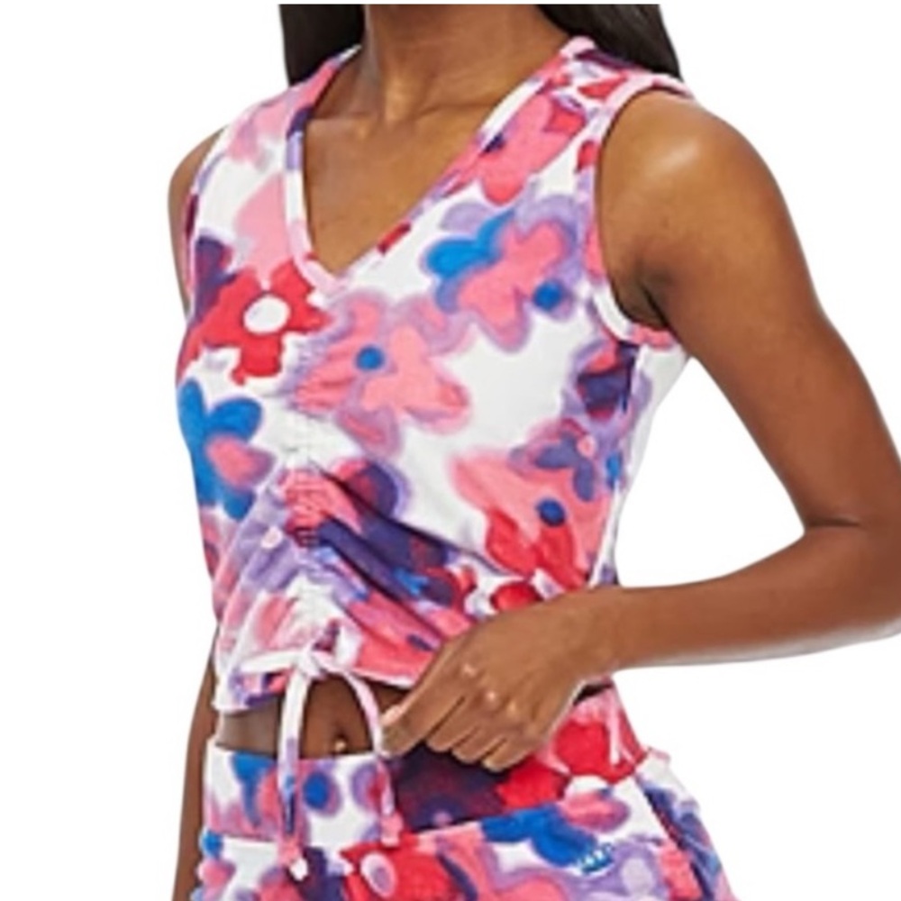 Juicy by Juicy Couture Sleeveless Terry Floral Crop Top
